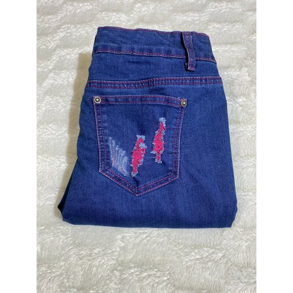 Wax Jean Blue Jeans women Size 9/31 distressed - Picture 4 of 12